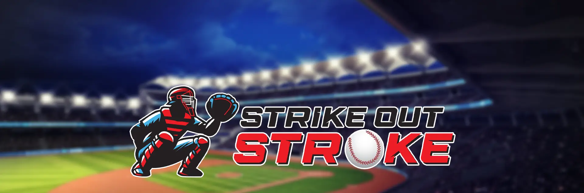 Strike Out Stroke Baseball Field Background With Logo