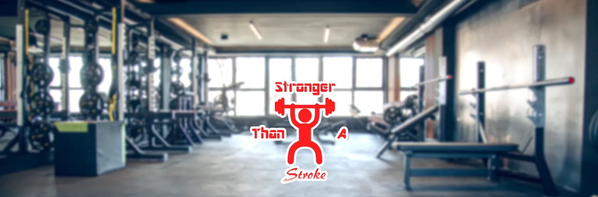 Stronger Than a Stroke Gym Background with Logo