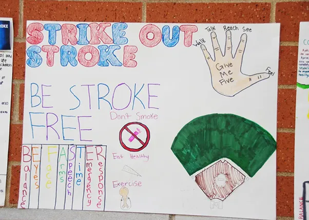 Hand drawn poster for strike out stroke saying 'be stroke free'